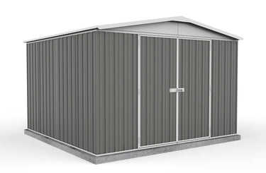 Absco 3.00mW x 2.92mD x 2.06mH Regent Double Door Garden Shed - Woodland Grey - Shed City
